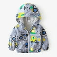 thumbnail image 1 of ATOGUTA Toddler Jackets Boys Windbreaker Casual Outerwear Kids Lightweight Zip Hooded Jacket Gray, Size 12M-5T, 1 of 3