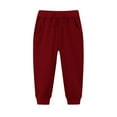 thumbnail image 1 of ATOGUTA Toddler Pants Size 1T-7 Stretch Pleated Soft Straight Leg Plain Long Cuff Leg Pants Red, 1 of 4