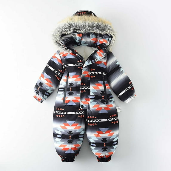 ATOGUTA Toddler Snowsuit Boys Girls Winter Jacket Coat Clothes Kid Snow Suits Outfits Size 18M-5T, Black