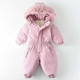 thumbnail image 1 of ATOGUTA Toddler Snowsuits Ski Suits Winter Fleece Coats Jackets Hooded Jumpsuits for Boys and Girls Size 1-5T, Pink, 1 of 6