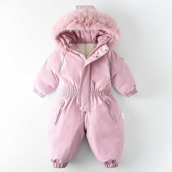 ATOGUTA Toddler Snowsuits Ski Suits Winter Fleece Coats Jackets Hooded Jumpsuits for Boys and Girls Size 1-5T, Pink