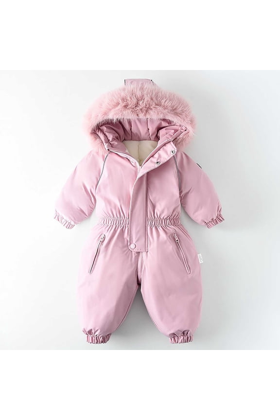 Toddler Snowsuits Ski Suits Winter Fleece Coats Jackets Hooded Jumpsuits for Boys and Girls Size 1-5T, Pink