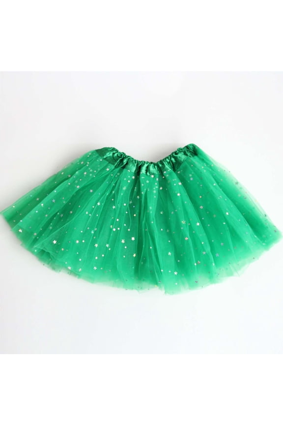 Toddler Tutu Dress 3 Layer Party Dance Outfit Sequins Princess Skirts, Sizes 4T-8