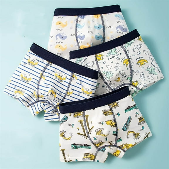 ATOGUTA Toddler Underwear Boys Super Soft for All Day Comfort Boxer Briefs Set of 4 Toddler to Big Kid Underwear, Size 3T-8