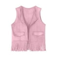 thumbnail image 1 of ATOGUTA Toddler Vest Casual Sleeveless Kids Short Faux Leather Outwear Blouse Pink, Kids Jackets 3T-12, 1 of 5