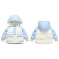 thumbnail image 1 of ATOGUTA Toddler Winter Coat Hooded Fleece Parka Coat Children Winter Zipper Outerwear Blue, Size 1T-7, 1 of 6