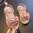 thumbnail image 1 of ATOGUTA Toddlers Sandals for Girls Pink Open Toe Kids Summer Flat Sandals Fashion Dress Flower Shoes for Wedding Party, 1 of 6