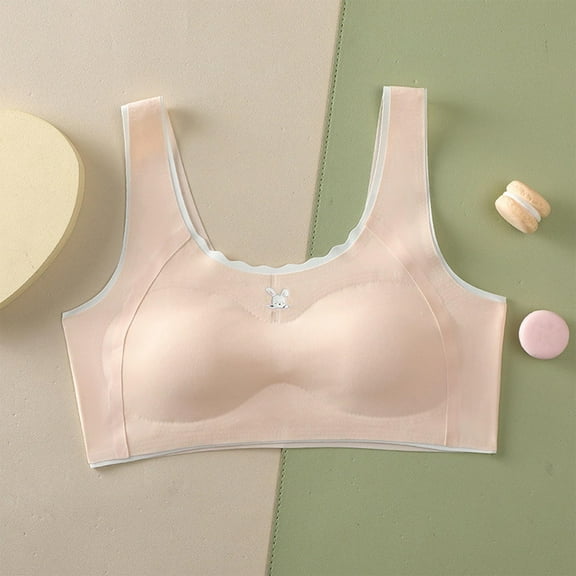 ATOGUTA Training Bra Girls Size 9-18 Light Sports Seamless Teen Bras with Breathable Removeable Pads Pink