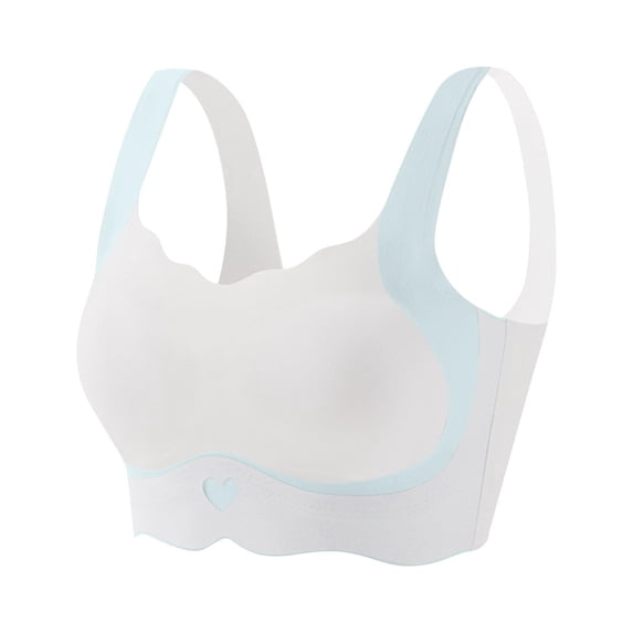 ATOGUTA Training Bra for Girls Size 11 Stretch Straps Crop Seamless Cami Sports Bralettes Bra for Teens Blue