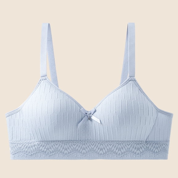 ATOGUTA Training Bra for Girls Size 14-18 Breathable Sports Bra Wire Free Push up Running A-Cup Bra Blue