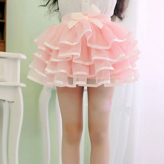 ATOGUTA Tulle Skirts Girls Layered Tutu Skirt Party Birthday Dance Princess Skirt Size 2T-13, Pink