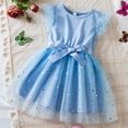 thumbnail image 1 of ATOGUTA Tutu Dresses for Toddler Girls Summer Savings New Ruffled Bow Embroidery Princess Tulle Dress Light Blue, Sizes 1T-6, 1 of 5