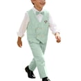 thumbnail image 1 of ATOGUTA Tween Boys Formal Suit Kids Tuxedo for Wedding Outfit Lightweight Shirt Vest and Pants Set with Tie Size 0-12, Green, 1 of 7