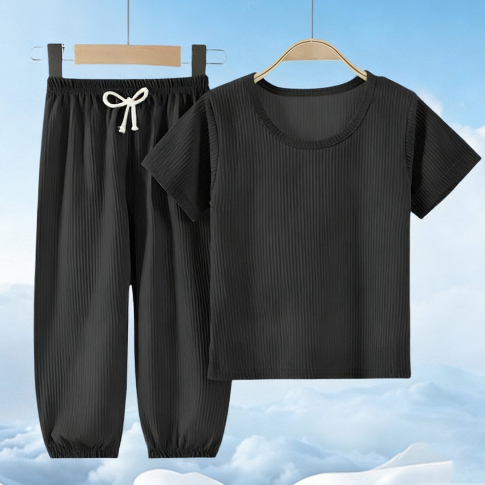 ATOGUTA Two Piece Pants Set for Girls Kids Short Sleeve T-Shirts and ...