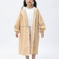 thumbnail image 1 of ATOGUTA Unisex Rain Poncho Cute Print Rainwear Children Raincoat Waterpoof Rain Hooded Jackets Coat Khaki, Sizes 3T-15, 1 of 5