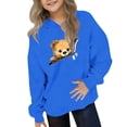 thumbnail image 1 of ATOGUTA Valentine's Day Graphic Sweatshirts for Girls Hooded Heart Sweatshirt Fall Winter Kid Long Sleeve Shirt Pullover Top Size 3T-14, Blue, 1 of 5