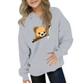 thumbnail image 1 of ATOGUTA Valentine's Day Graphic Sweatshirts for Girls Hooded Heart Sweatshirt Fall Winter Kid Long Sleeve Shirt Pullover Top Size 3T-14, Gray, 1 of 5