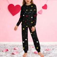 thumbnail image 1 of ATOGUTA Valentine's Day Outfit Set Girls Valentine's Day Clothes Long Sleeve Tops and Jogger Pants Kids Tracksuit Sweatsuits Set Size 5T-14, Black, 1 of 6