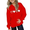 thumbnail image 1 of ATOGUTA Valentine's Day Sweatshirts for Girls Hooded Heart Graphic Sweatshirt Fall Winter Kid Long Sleeve Shirt Pullover Top Size 3T-14, Red, 1 of 5