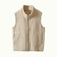 thumbnail image 1 of ATOGUTA Vest for Girls Fleece Jacket Fall Winter Full Zip Coat Outwear with Pockets Size 1T-15, Coffee, 1 of 6