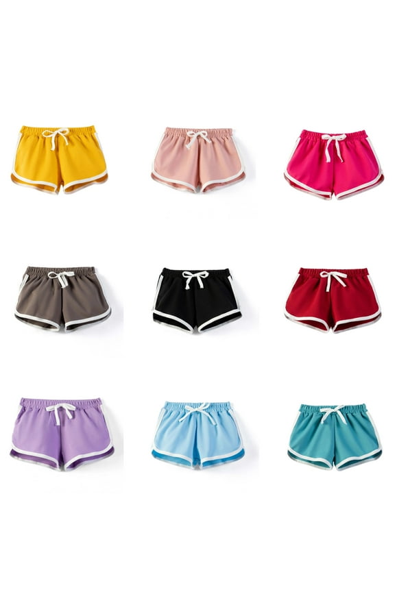 Volleyball Shorts Girls Boys Kids Bike Running Summer Beach Athletic Sports Black, Size 7-16