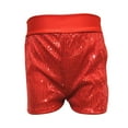 thumbnail image 1 of ATOGUTA Volleyball Shorts Girls Boys Shiny Hot Pants Sparkly Dance Outfits Short Pants Red, Size 3T-11, 1 of 4
