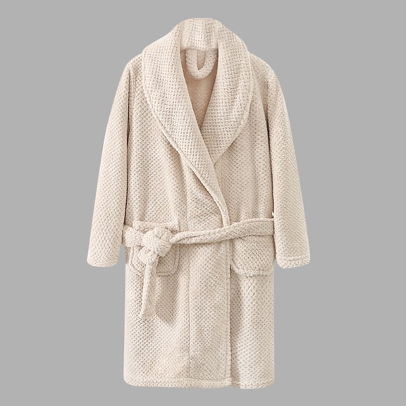 ATOGUTA Warm Flannel Robes for Kids Kids Soft Fuzzy Robes Bathrobe Flannel Pajamas Sleepwear Spa Fleece Robe for Boys Girls Size 4T-15, Coffee