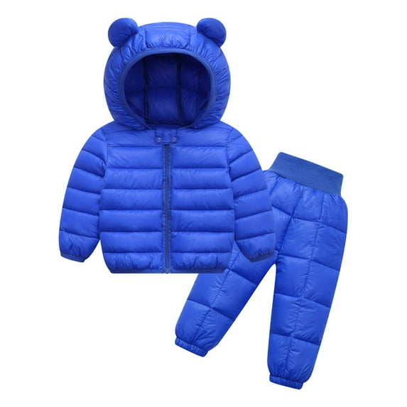 ATOGUTA Winter Coat for Girls Cute Warm Winter Down Jacket Coat Outerwear Blue, Size 0-5T