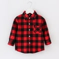 thumbnail image 1 of ATOGUTA Winter Coats for Boys Flannel Plaid Shirts Kids Cotton Long Sleeve Button Down Shirt Red, Size 1T-10, 1 of 5