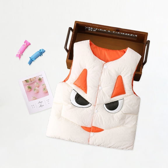 ATOGUTA Winter Coats for Boys Kids Sleevless Fall Winter Warm Waistcoat Vest Pocket Coat Tops White, Size 9M-5T