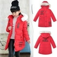 thumbnail image 1 of ATOGUTA Winter Coats for Girls Letter Cute Thick Hooded Zipper Jacket Coat Clothes Red, Size 4T-14, 1 of 5