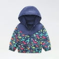 thumbnail image 1 of ATOGUTA Winter Coats for Toddler Girls Fashion Cute Dinosaur Pattern Windproof Jacket Hooded Coat Navy, Size 3T-9, 1 of 6