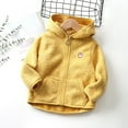 thumbnail image 1 of ATOGUTA Winter Coats for Toddler Girls Soft Fleece Sherpa Jacket Full Zip Hoodie Coat Yellow, Size 12M-6, 1 of 3