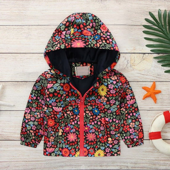 ATOGUTA Winter Jacket Toddler Boy Fashion Cute Dinosaur Rabbit Printed Windproof Jacket Hooded Coat Red, Size 2T-8