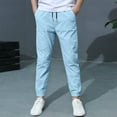 thumbnail image 1 of ATOGUTA Youth Boys Joggers Pants Kids Tapered Leg Sweatpants Athletic Running Sports Track Active Pants with Pockets Size 4T-12, Light Blue, 1 of 6