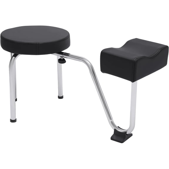 ATOLOMOTOR Pedicure Foot Rest Stool Chair,Height Adjustable PVC Pad Leg Rest,Portable Footrest Stand for Nail Tech Spa Beauty Salon Funiture (Black)