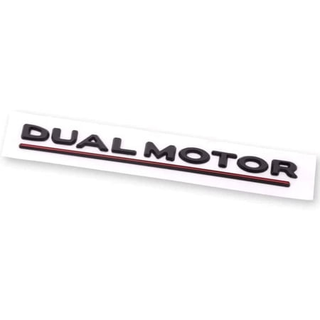 ATOM Fit Dual Motor Underlined Letters Emblem Compatible with Tesla Model 3 X Y Decorative Auto Letter Decal Performance Badge Accessories for Car Trunk Body Door Truck Vehicle