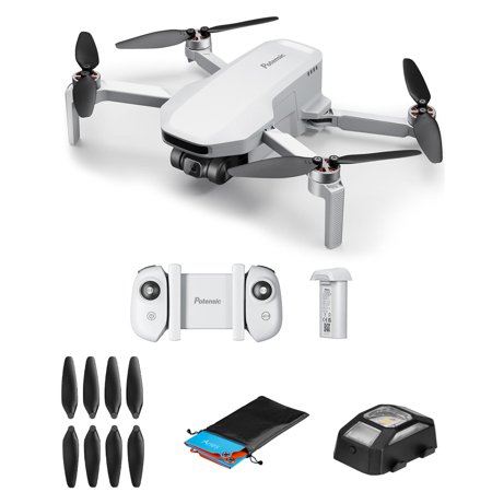 Potensic ATOM SE Foldable GPS Drone, Bundle with Strobe Light, Landing Pad and Propellers