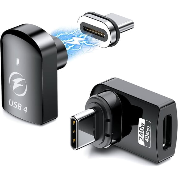 ATOMOTA 240W Magnetic USB C Adapter 2Pack, USB C Magnetic Adapter 24Pin, Fast Charge USB4 40Gbps Data Transfer 8K 60Hz Video for Thunderbolt 3/4,MacBook Pro/Air/ROG Ally/Steam Deck/PS5 PSVR2