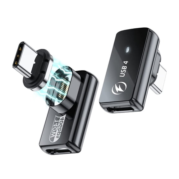 ATOMOTA USB Type C Magnetic Adapter 2Pack, 24Pins 90 Degree USB-C with PD 140W Charge 40Gbps 8K 60Hz Video USB4 for Thunderbolt 3/4 MacBook Pro/Air Phone and More Devices