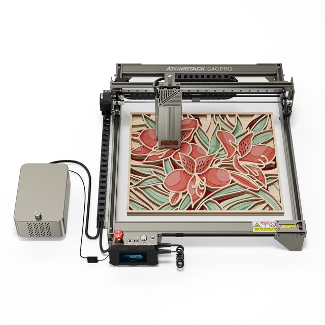 ATOMSTACK2 Engraver 40W LaserGRBL, Dual Air Assist Pump, One Button