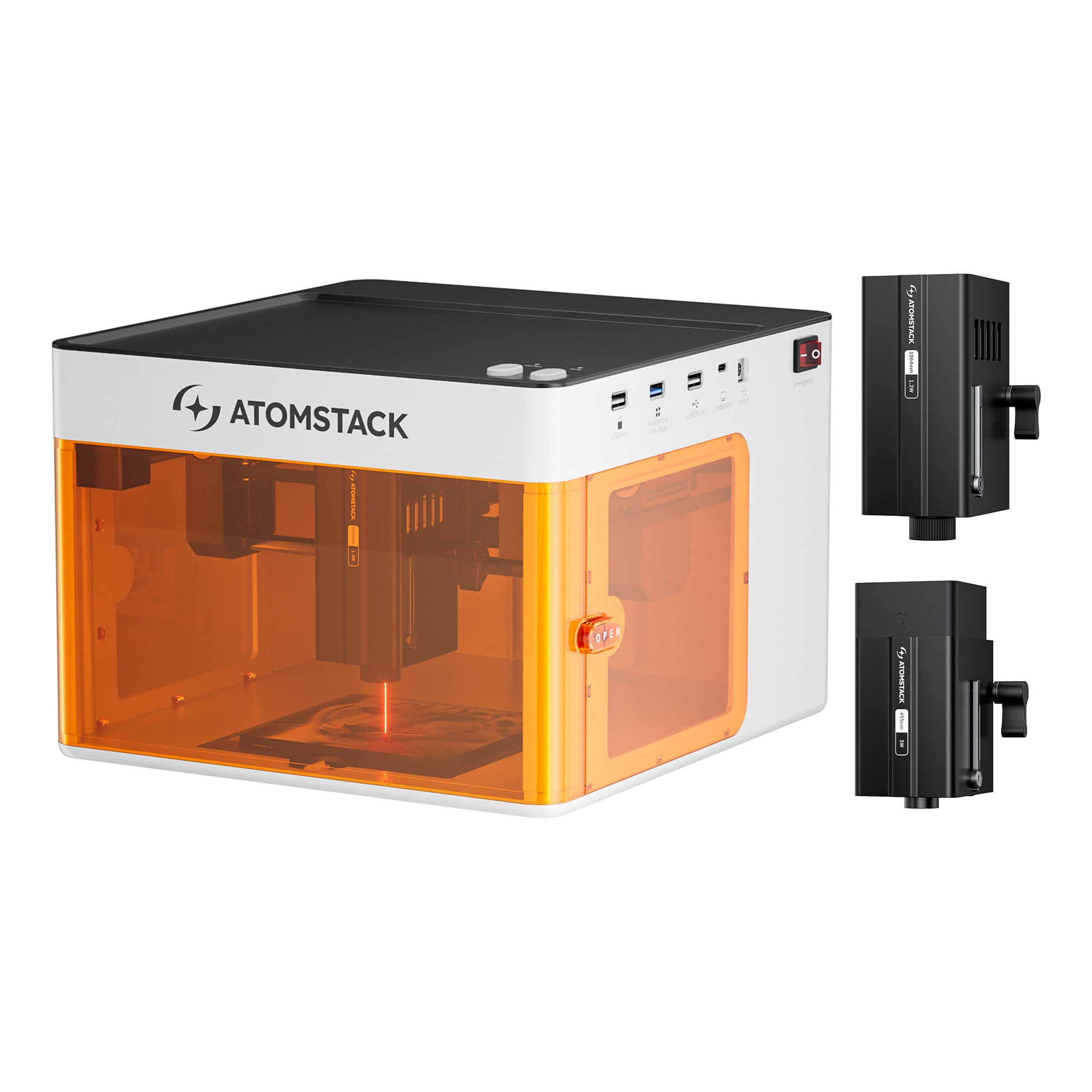 ATOMSTACK P1 Dual La/ser Engraver: 5W Diode + 1.2W Infrared, Enclosed ...