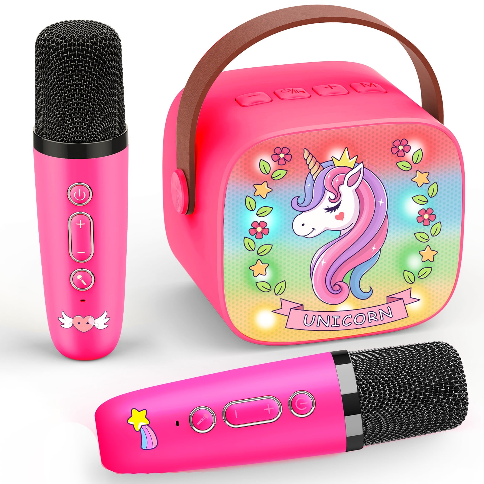 ATOPDREAM-US Mini Karaoke Machine for Kids, Birthday Gifts for 3 4 5 6 7 8 9 10 Year Old Girls, 2 Wireless Karaoke Microphones for Kids, Portable Bluetooth Speaker, Gifts for Girls