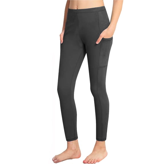 ATORRE Girls Leggings Yoga Pants Tummy Control High Waisted Leggings with Pockets Solid Color Lightweight Athletic Pants Workout Sports Running Gym Dark Gray 3-4 Years