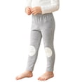 thumbnail image 1 of ATORRE Toddler Baby Girls Leggings Cute Striped Kneepad Design Unisex Baby Tights Pants Moisture Wicking Elastic Waist Full Length Leggings Pants Gray 3-4 Years, 1 of 8