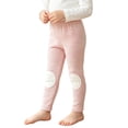 thumbnail image 1 of ATORRE Toddler Baby Girls Leggings Cute Striped Kneepad Design Unisex Baby Tights Pants Moisture Wicking Elastic Waist Full Length Leggings Pants Pink 5-6 Years, 1 of 8