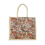 ATOTE Jute Laminated Designer Tote Bag with Traditional Kalamkari Print, Zip Closure & Exterior Pocket, 16" x 14" x 5" 3 Pcs