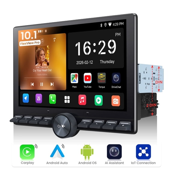 ATOTO 10.1" QLED Floating Touchscreen Car Stereo, Single/Double Din Radio with Wireless Apple CarPlay & Android Auto, Bluetooth, GPS, 2GB+32GB