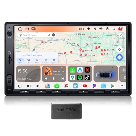 ATOTO S8 7 INCH Double Din Car Stereo with Bluetooth OBD2 Scraner, 4GB+64GB 4G LTE Wireless CarPlay Android Auto