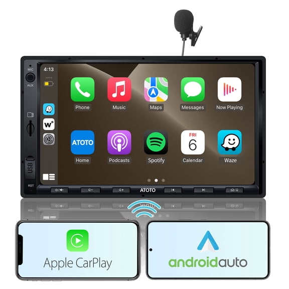 ATOTO 7 Inch Double DIN Car Stereo Wireless CarPlay Android Auto QLED Touchscreen Hi-Fi Sound OTA Updates